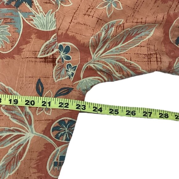 Tommy Bahama Orange Floral‎ Hawaiian Silk Shirt Men's Size Medium - Picture 5 of 5